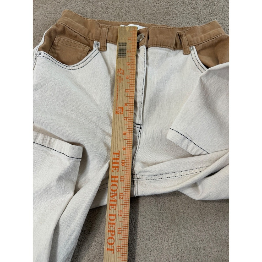 Reiss Denim Pants Maddie Women Size 27R White Colorblock Straight Leg EUC - Picture 7 of 10